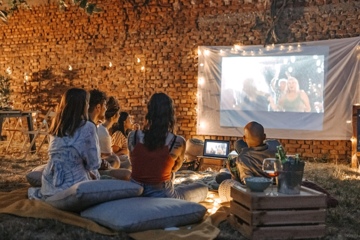 Watching our favourite movie Photo of friends at backyard movie night.